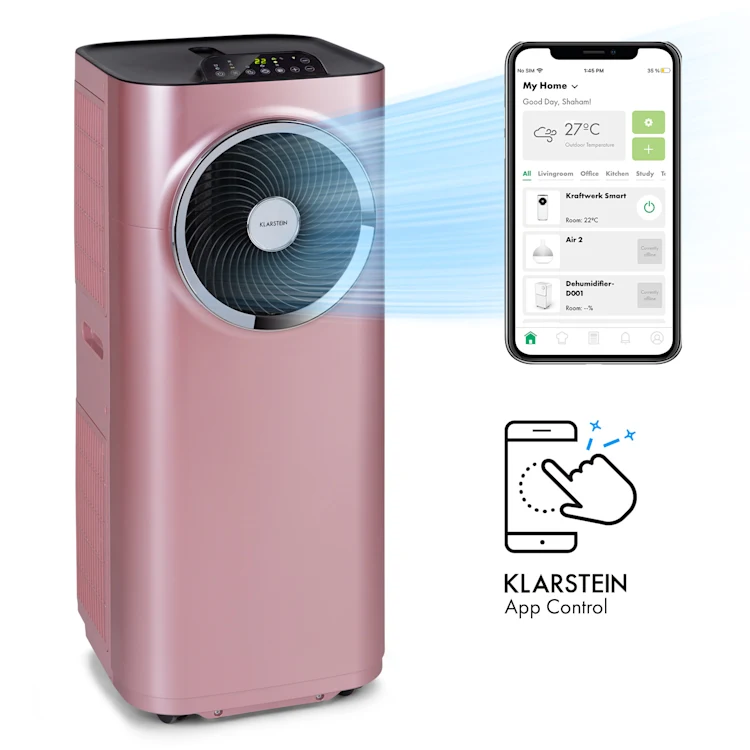 کولر گازی پرتابل هوشمند کلارشتاین آلمان مدل klarstein  Kraftwerk Smart - طراحی مدرن با کنترل WiFi و عملکرد ۳ در ۱